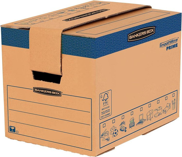 Bankers Box SmoothMove Small FastFold Moving Box Pack of 5 6205201