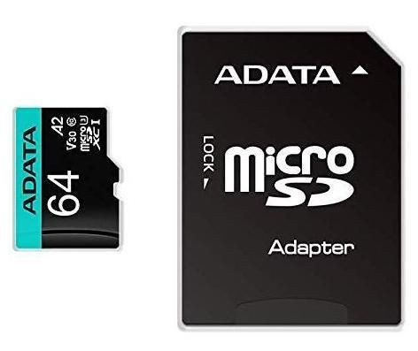 ADATA AUSDX64GUI3V30SA2-RA1 64GB UHS-I U3 V30S A2 MICRO AUSDX64GUI3V30SA2-RA1