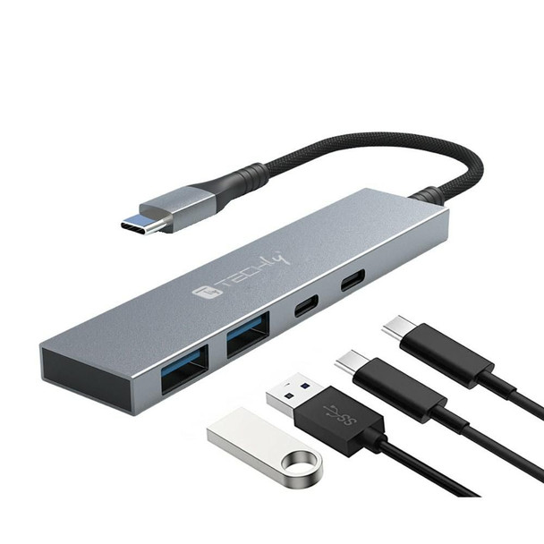 Techly IUSB32C-HUB4AC Interface Hub Usb 3.2 Gen 1 IUSB32C-HUB4AC