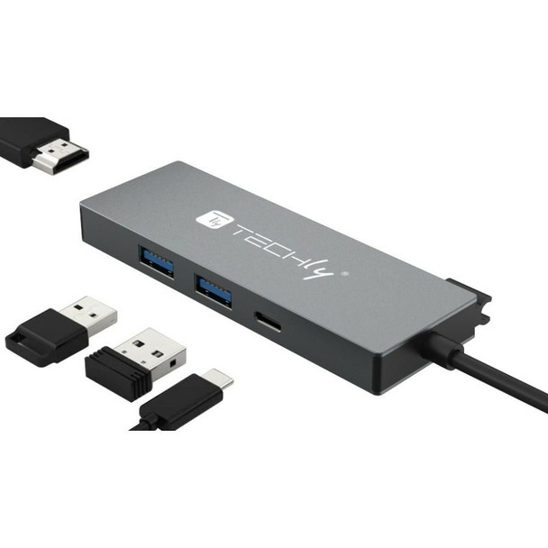Techly IUSB32C-HUB4HPD Laptop Dock/Port Replicator IUSB32C-HUB4HPD