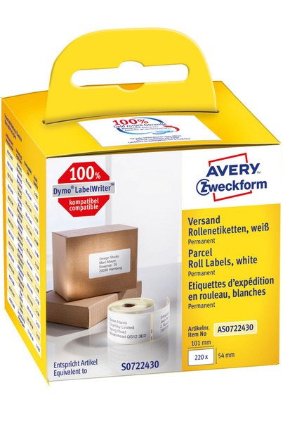 Avery AS0722430 Self-Adhesive Label Rectangle AS0722430