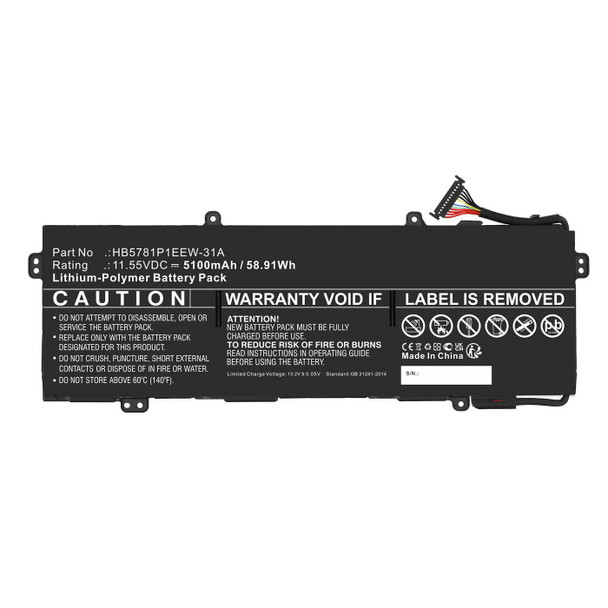 CoreParts MBXHU-BA0019 Battery 11.55V 5100mAh MBXHU-BA0019