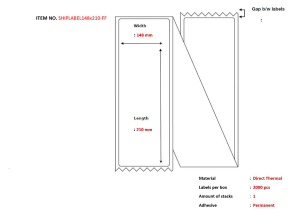 Capture SHIPLABEL148X210-FF Ship-label 148 x 210mm. SHIPLABEL148X210-FF