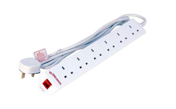 MicroConnect MC-SURGESTRIP6-5M 6-way  Surge Protected MC-UKSURGESTRIP6-5M