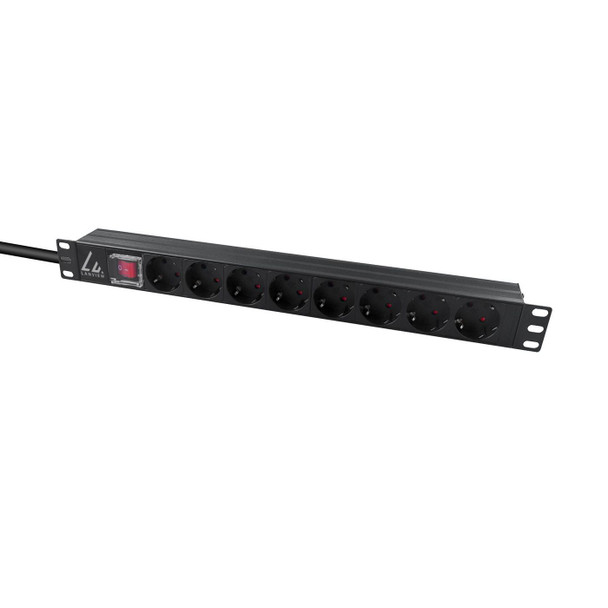 Lanview LVR-2MSCH-SCH-C13-8 19'' rack mount power strip. LVR-2MSCH-SCH-C13-8