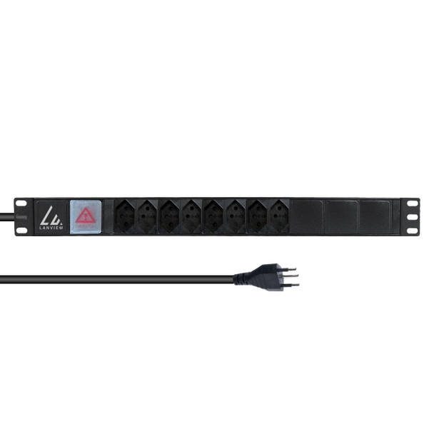 Lanview LVR-2MCH-SW-CH8 19'' rack mount power strip. LVR-2MCH-SW-CH8