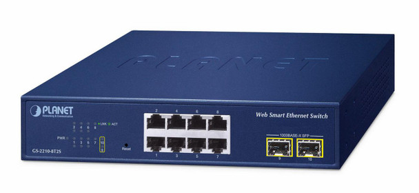 Planet GS-2210-8T2S 8-Port 10/100/1000T + 2-Port GS-2210-8T2S