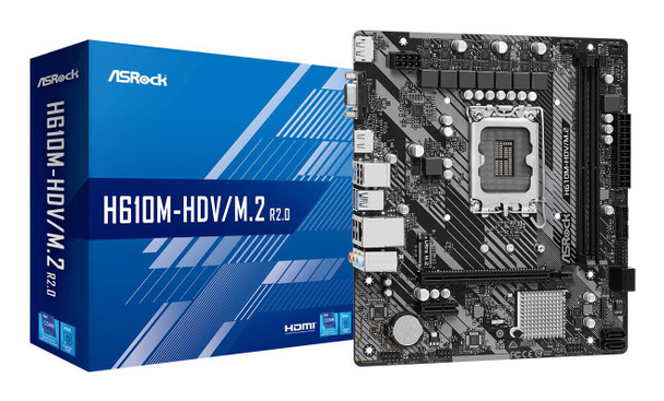 Asrock 90-MXBJH0-A0UAYZ H610M-Hdv/M.2 R2.0 Intel H610 90-MXBJH0-A0UAYZ