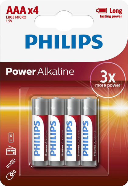 Philips LR03P4B/10 Power Alkaline AAA 4-blister LR03P4B/10