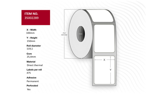Capture CA-LB5155 Label 100x150 - Core 25. DT. CA-LB5155