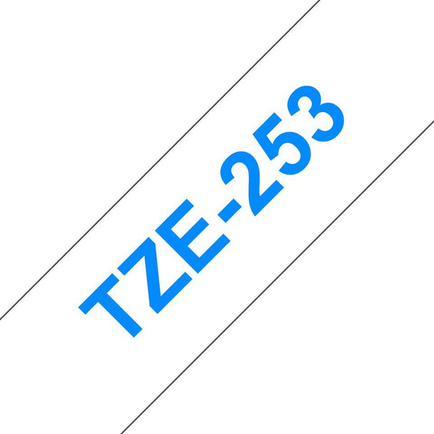 Brother TZE253 Tape Blue on White 24mm TZE253