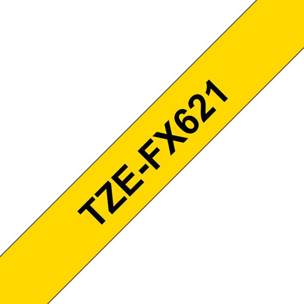 Brother TZEFX621 Tape Black on Yellow 9mm TZEFX621