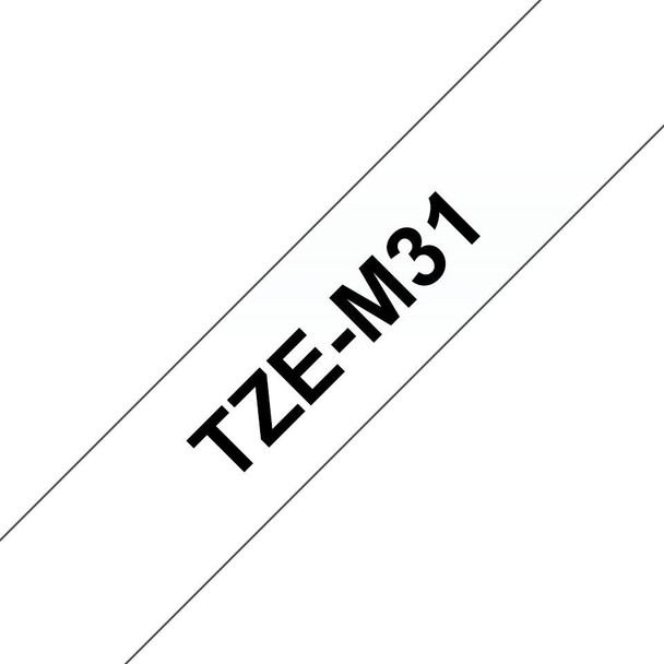 Brother TZEM31 Tape Black on Matt Clear 12mm TZEM31