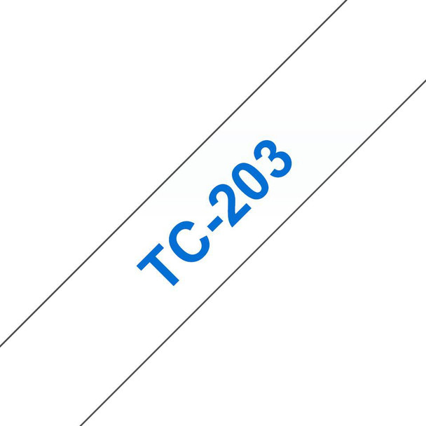 Brother TC203 Gloss Laminat 12mm. Blue/White TC203