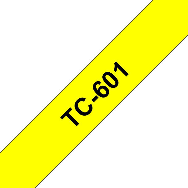 Brother TC-601 Tape Black On Yellow 12mm TC-601