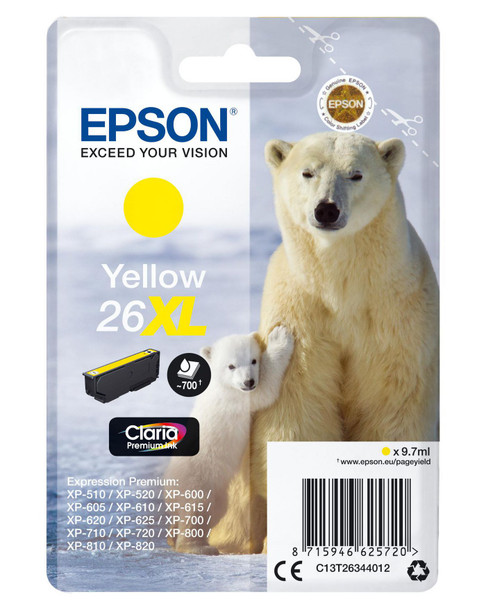 Epson C13T26344012 26XL ink cartridge yel C13T26344012