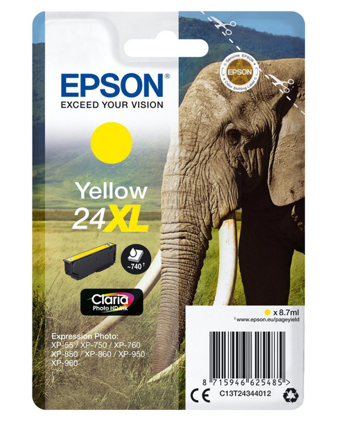 Epson C13T24344022 T2434 Yellow Ink Cartridge C13T24344022