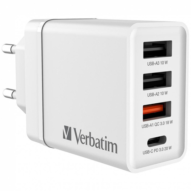 Verbatim 49701 USB Wall Charger 30W. White 49701