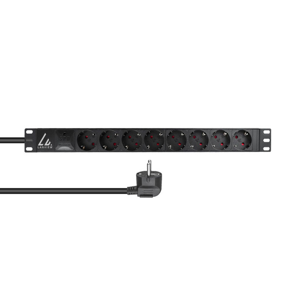 Lanview LVR-3MSCH-SPD-SCH8 19�� Rack mount power strip. LVR-3MSCH-SPD-SCH8
