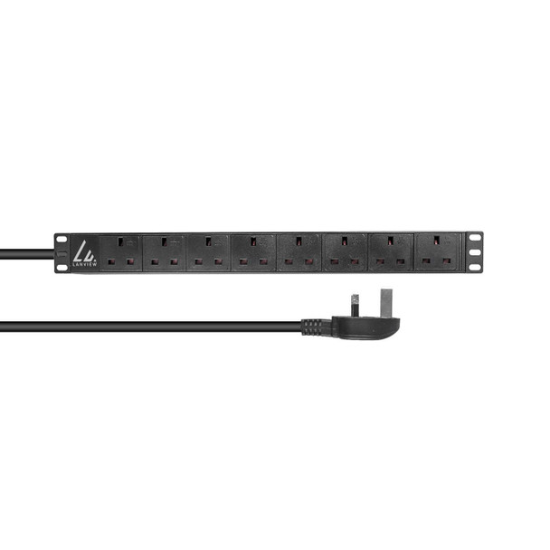 Lanview LVR-3M-SPD-8  Rack mount power strip. LVR-3MUK-SPD-UK8