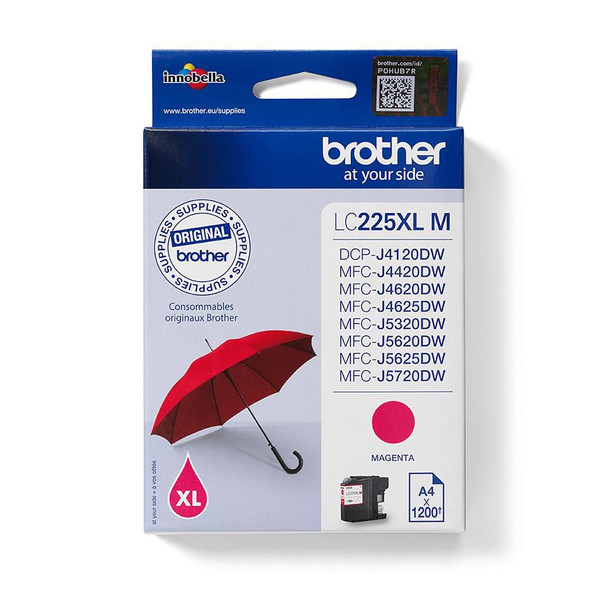 Brother LC-225XLM Ink Magenta. 11mlHigh capacity LC-225XLM
