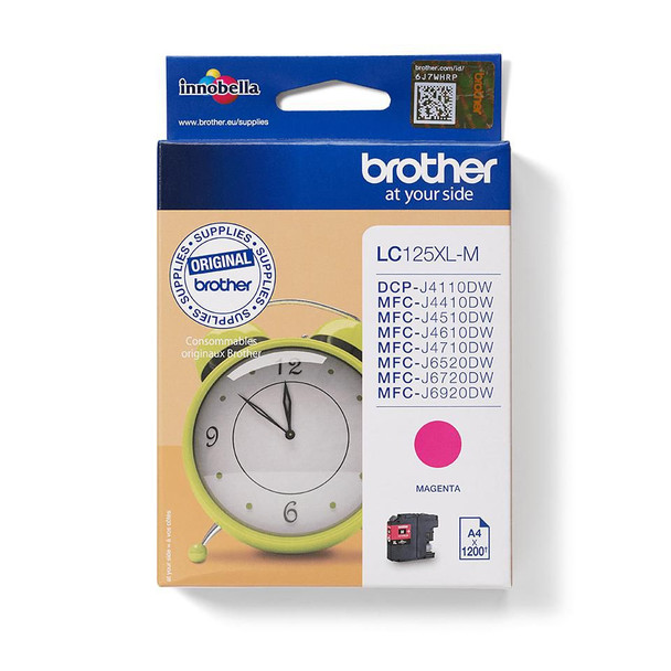 Brother LC-125XLM Ink Magenta. 11mlHigh capacity LC-125XLM