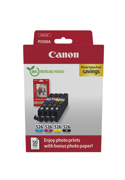 Canon 4540B019 CLI-526 BK/C/M/Y PHOTO VALUE 4540B019