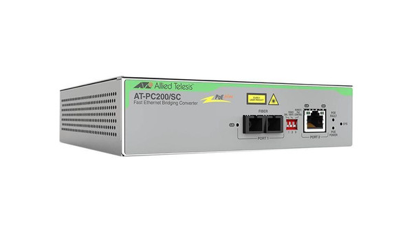 Allied Telesis AT-PC200/SC-960 TAA 10/100TX TO 100FX/SC POE+ AT-PC200/SC-960