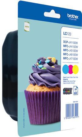 Brother LC-123RBWBPDR Lc-123 Ink Cartridge 3 PcS LC-123RBWBPDR