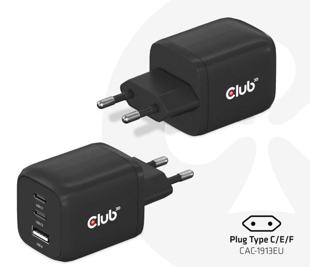 Club3D CAC-1913EU Travel Charger Pps 65Watt Gan CAC-1913EU