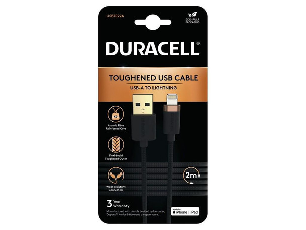 Duracell USB7022A Lightning Cable Black USB7022A