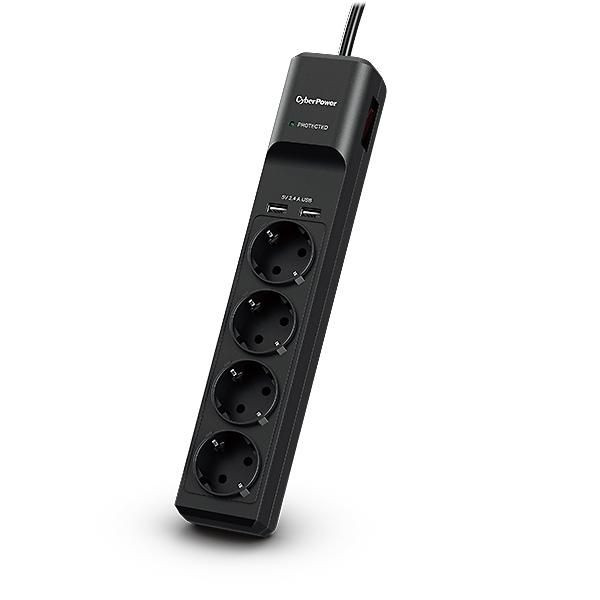 CyberPower P0420SUD0-DE Surge Protector Black 4 Ac P0420SUD0-DE