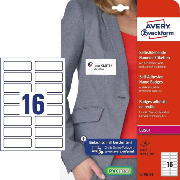 Avery L4783-20 Self-Adhesive Label Rectangle L4783-20