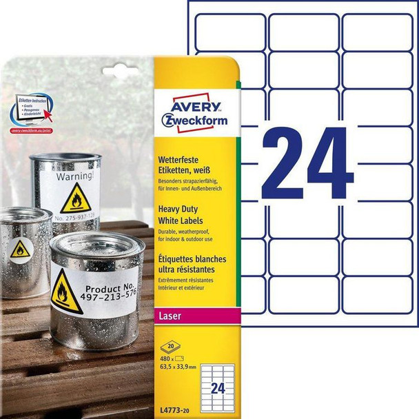 Avery L4773-20 Self-Adhesive Label Rounded L4773-20
