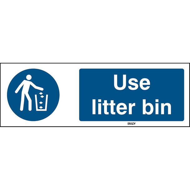 Brady M/M030/EN405/TWM-450X150-1 ISO Safety Sign - Use litter M/M030/EN405/TWM-450X150-1
