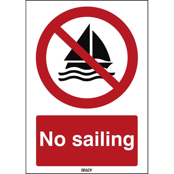 Brady P/P053/EN471/ALU-210X297-1 ISO Safety Sign - No sailing P/P053/EN471/ALU-210X297-1