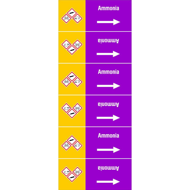 Brady ISO20560PM-135X350-AMMONIA ISO 20560 Pipe Markers - ISO20560PM-135X350-AMMONIA