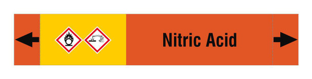 Brady ISO20560PM-165X30-NITRIC ACID ISO 20560 Pipe Markers - Acids ISO20560PM-165X30-NITRIC ACID