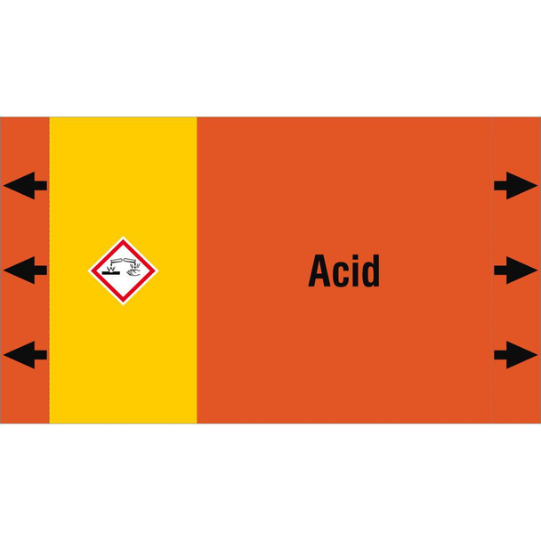 Brady ISO20560PM-220X125-ACID ISO 20560 Pipe Markers - Acids ISO20560PM-220X125-ACID