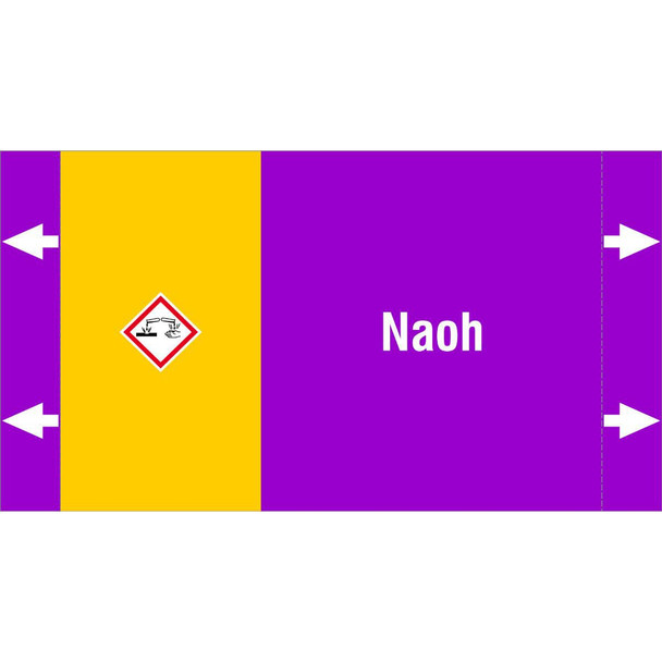 Brady ISO20560PM-165X90-NAOH ISO 20560 Pipe Markers - ISO20560PM-165X90-NAOH