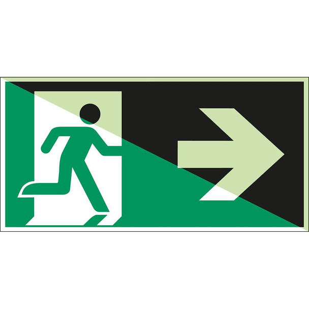 Brady E/E002/A90/NT-ALU-PHOLUMC-300X150/1-B Emergency exit right - ISO E/E002/A90/NT-ALU-PHOLUMC-300X150/1-B