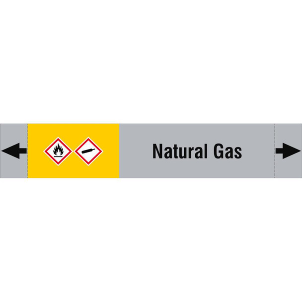 Brady ISO20560PM-165X30-NATURAL GAS ISO 20560 Pipe Markers - Gas ISO20560PM-165X30-NATURAL GAS