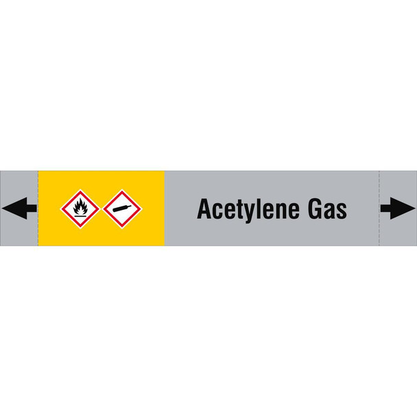 Brady ISO20560PM-165X30-ACETYLENE GAS ISO 20560 Pipe Markers - Gas ISO20560PM-165X30-ACETYLENE GAS