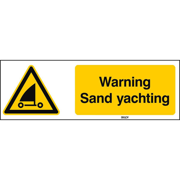 Brady W/W059/EN502/PE-600X200-1 ISO Safety Sign - Warning W/W059/EN502/PE-600X200-1