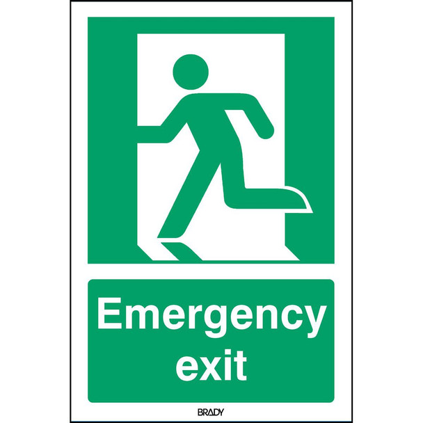 Brady STEN E001-297X420-PE-CRD/1 ISO Safety Sign - Emergency STEN E001-297X420-PE-CRD/1