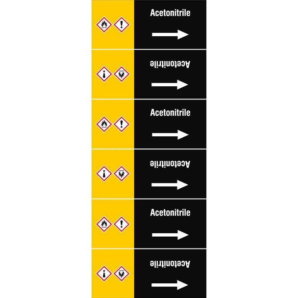 Brady ISO20560PM-135X350-ACETONITRILE ISO 20560 Pipe Markers - ISO20560PM-135X350-ACETONITRILE
