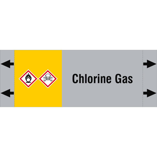 Brady ISO20560PM-165X60-CHLORINE GAS ISO 20560 Pipe Markers - Gas ISO20560PM-165X60-CHLORINE GAS