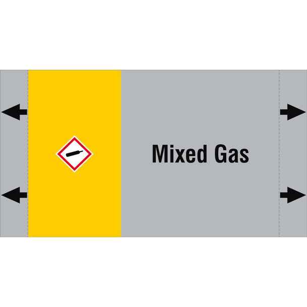 Brady ISO20560PM-165X90-MIXED GAS ISO 20560 Pipe Markers - Gas ISO20560PM-165X90-MIXED GAS