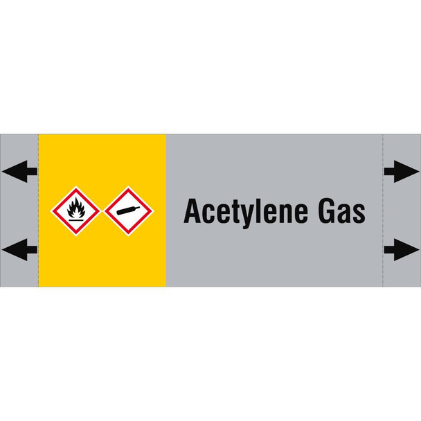 Brady ISO20560PM-165X60-ACETYLENE GAS ISO 20560 Pipe Markers - Gas ISO20560PM-165X60-ACETYLENE GAS