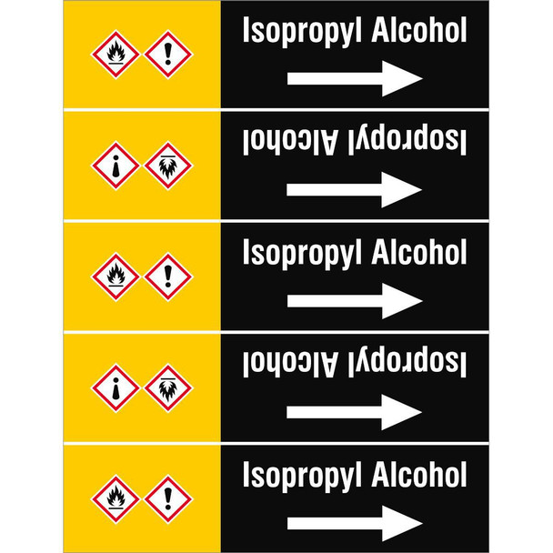Brady ISO20560PM-135X175-ISOPROPYL ALCOHOL ISO 20560 Pipe Markers - ISO20560PM-135X175-ISOPROPYL ALCOHOL